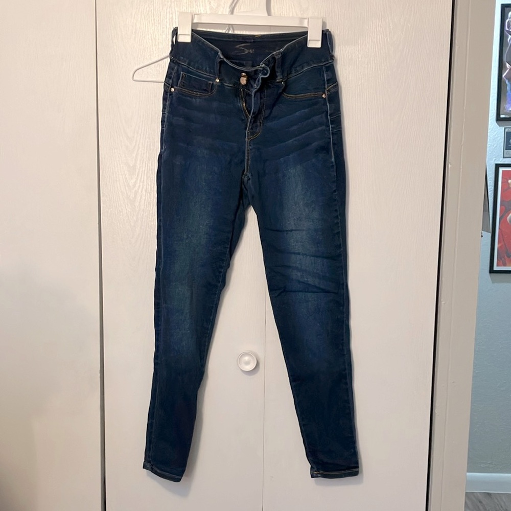 Dark blue high rise jeggings